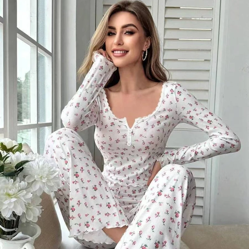 

Women's Home Clothes, Sexy and Fashionable Pajamas, V-neck Casual and Fashionable Elastic Pants