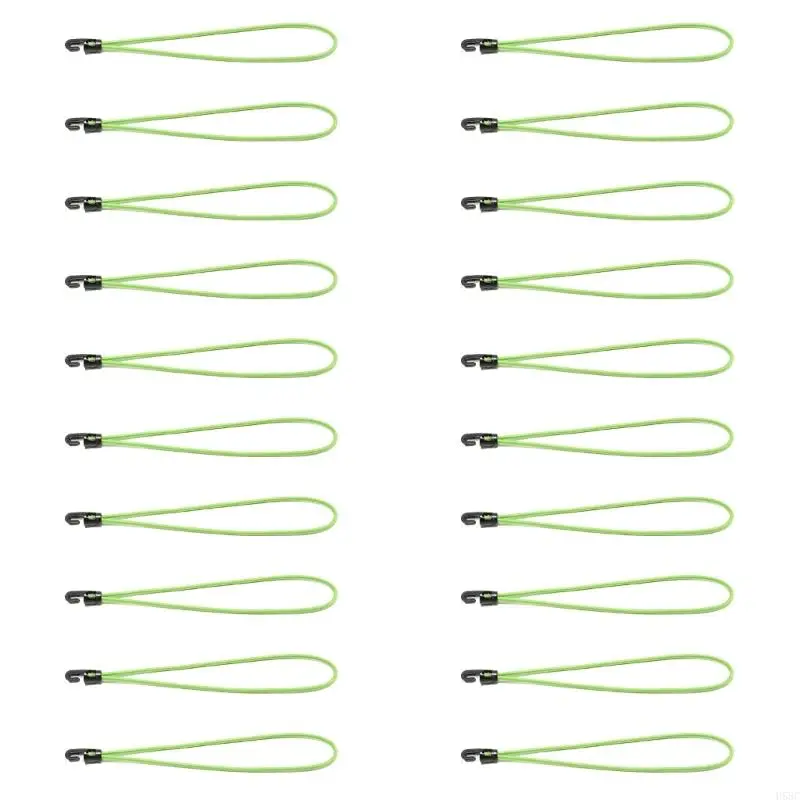 

H58C Multipurpose Elastics Straps 10cm Pack of 20 Rubber Hook for Tarpaulin Tensioning Banners Net Camping Accessories