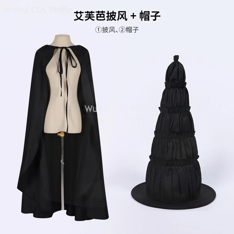 Gaun seragam kostum Gotic baru Cosplay jahat Wig penyihir jubah penyihir Elphaba Cosplay film wanita pesta Role play