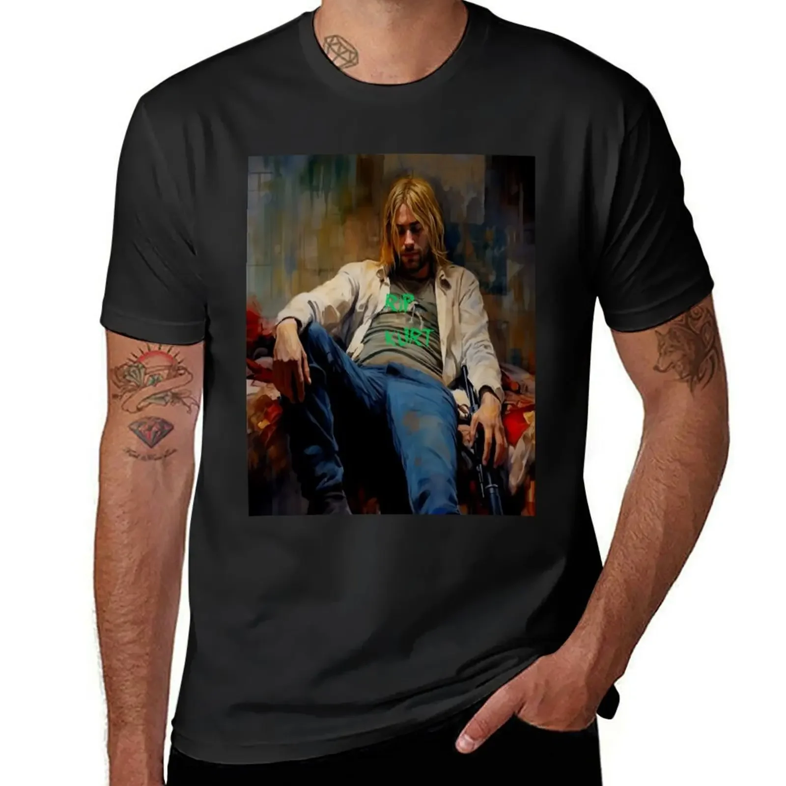 Kurt Cobain's last moment for the cosmo to convert its Energy into a celestial star T-Shirt tops funny t shirts for men