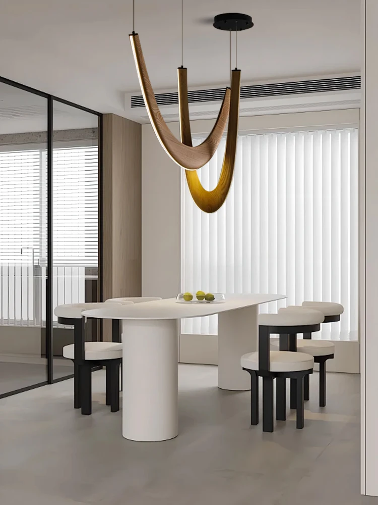 

Come Get This Large Modern Wooden Ceiling Pendant Lights U Shape Wood Hanglamp for Dining Room Villa Foyer Decoration Dimmable