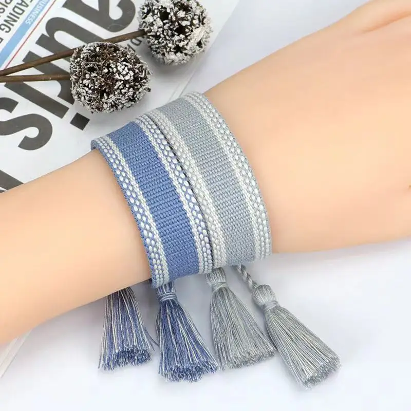 Plain Woven Bracelets Handmade Tassel Bracelets You Can DIY with Your Own Charms