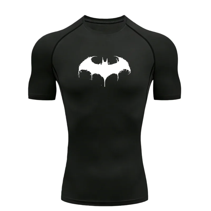 Fledermaus-Silhouette 2026 Herren-Sport-T-Shirt, Training, Fitness, Kompression, Workout, T-Shirt, Rashguard, Tops, T-Shirt, schnell trocknend, kurzärmelig