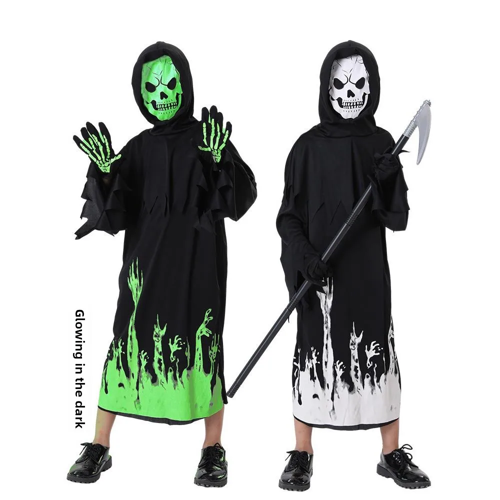 

Хэллоуин Бог Смерти COS Костюм Светящаяся Коса Американский Сле Женский Этнический Сценический Костюм Ночное Платье Доктор