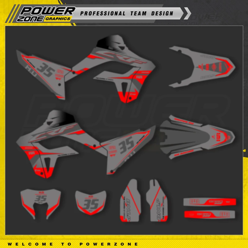 PowerZone Custom Team Graphics Backgrounds Number Name Decals Stickers Kit For HONDA  CRF300L Stickers  Customize