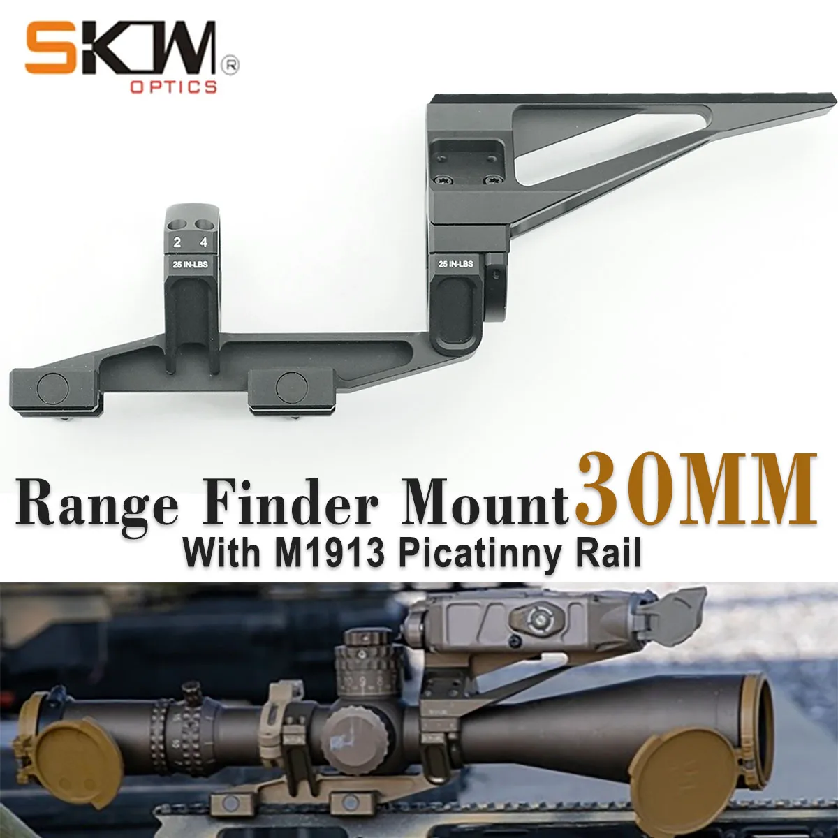 

SKWoptics-Range Finder Mount Scope Rings, AR15, M4, CNC 1913 Picatinny Rails, Free Shipping, 30mm