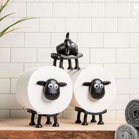 1pc Cute Sheep Dog Shape Toilet Tissue Rack Free Standing Storage Roll Paper Holder Animal Shape Decorative Toilet Paper Rac
