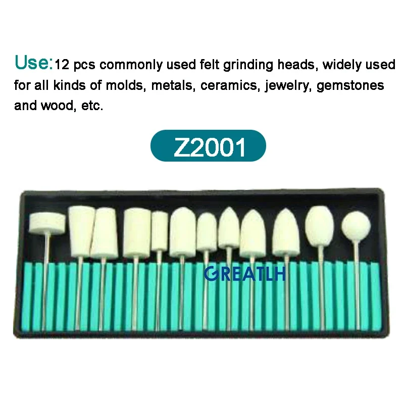 GREATLH Dental HP Carbide Cutter Kit Carbide Burs Drills Acrylic Polishing Kit Dental Tools Dental Instrument