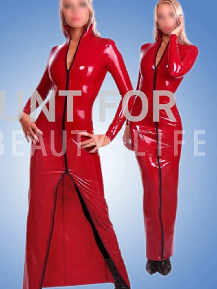 

Latex Costume Suits For Women Fetish Exotic Dress Zipper Long Sleeve Sexy Plus Size Customization