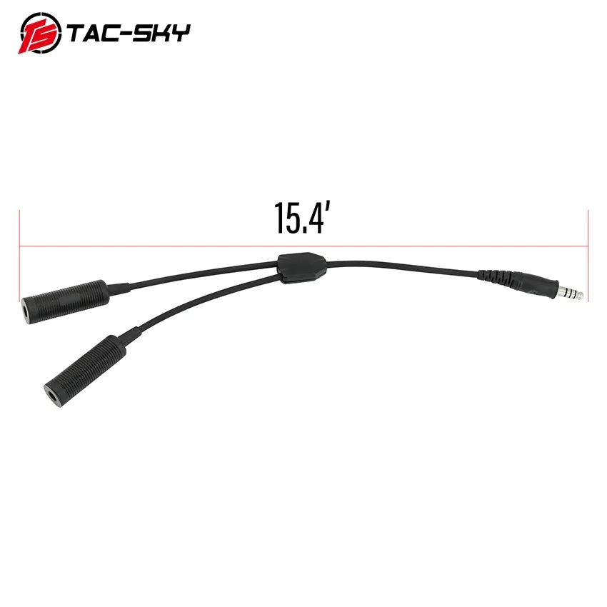 سماعة رأس TAC-SKY مزدوجة التمرير إلى كابل محول سماعة الرأس أحادي التمرير متوافق مع سماعة الرماية COMTAC/AMP/Soridn