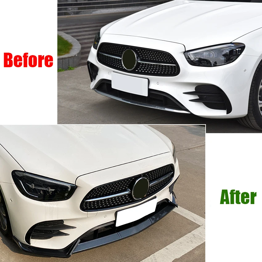 For Mercedes E-Class W213 C238 2021+ E260 E300 AMG Car Front Bumper chin Lip lower Spoiler Diffuser Splitters Body Kit Guard