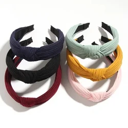 3Pcs Fashion Knotted Headbands for Women Simple Solid Color Hair Band Cross Knot Cloth Hairbands Girls Hair Accessories