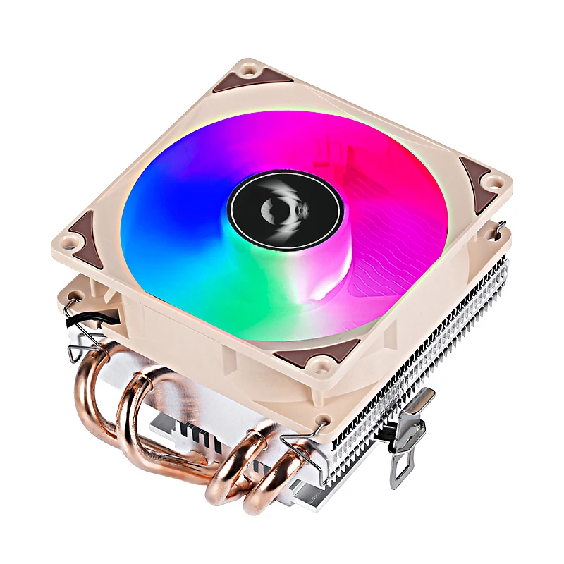 QiuzAim CPU Cooler พัดลมคอมพิวเตอร์โปรเซสเซอร์ PC 4 ท่อความร้อน Air-cooled ติดตั้ง LGA775 115x1200 1700 1366 am3 am4 am5 amd 1356