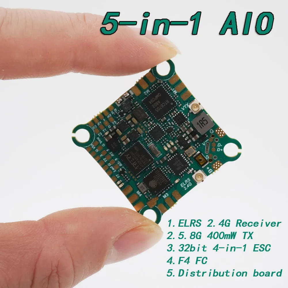 YSIDO AT32F435 mini 5 in1 AIO 32Bit ESC ExpressLRS ELRS 2.4G i 5.8G 400mW VTX 25.5*25.5 do FPV Tinywhoop wykałaczka drony