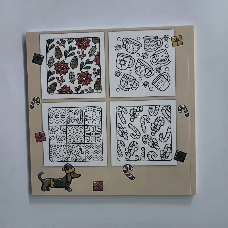 كتاب تلوين أنماط عيد الميلاد لتخفيف التوتر هدية نشاط فنية ساحرة للحفلات وأعياد الميلاد