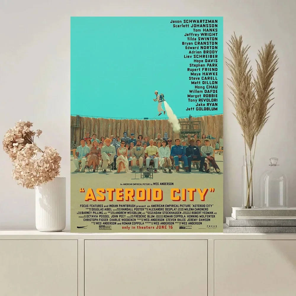 الكلاسيكية ويس أندرسون فيلم سلسلة الكويكب مدينة الفيلم المشارك حائط لوح رسم صور غرفة نوم المسرح المنزلي ديكور هدية #2
