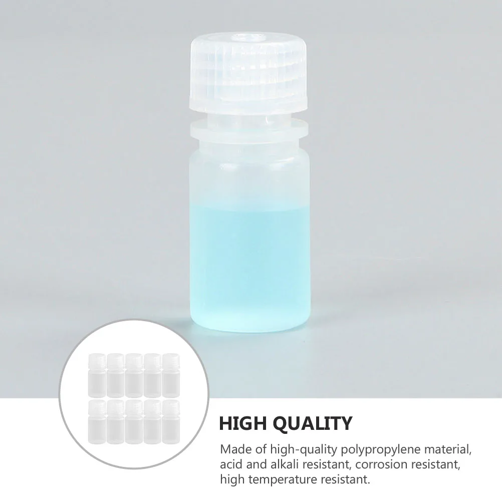 

10Pcs Thickened PP Plastic Bottles Acid Alkali Resistant Corrosion Resistant Transparent for Laboratory Chemical Storage