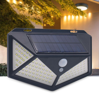 1/2/4/PCS 100 LED Solar Wall Lamp 4 Sides Luminous with Motion Sensor Outdoor Garden Camping Courtyard Waterproof Wall Light