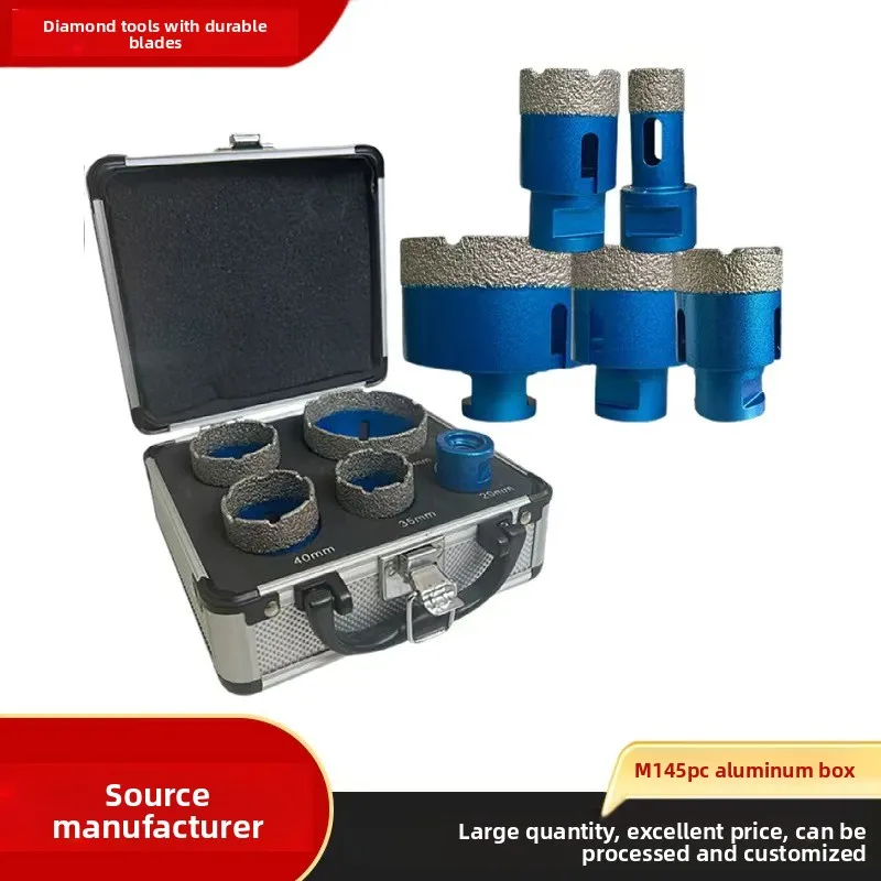 5 Piece M14 Diamond Hole Saw Set Brazed Drill Bits for Tile Ceramic Marble Granite Glass Stone 20 35 40 45 68 mm Cutting Tools