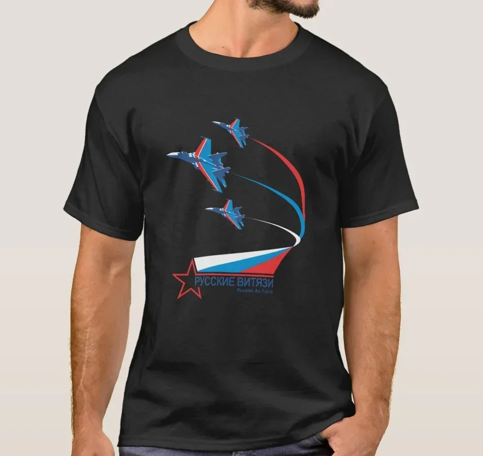 

Russian Knights Aerobatic Demonstration Team HIS - 27 T-Shirt 100% Cotton O-Neck Short Sleeve Casual Mens T-shirt Size S-3XL