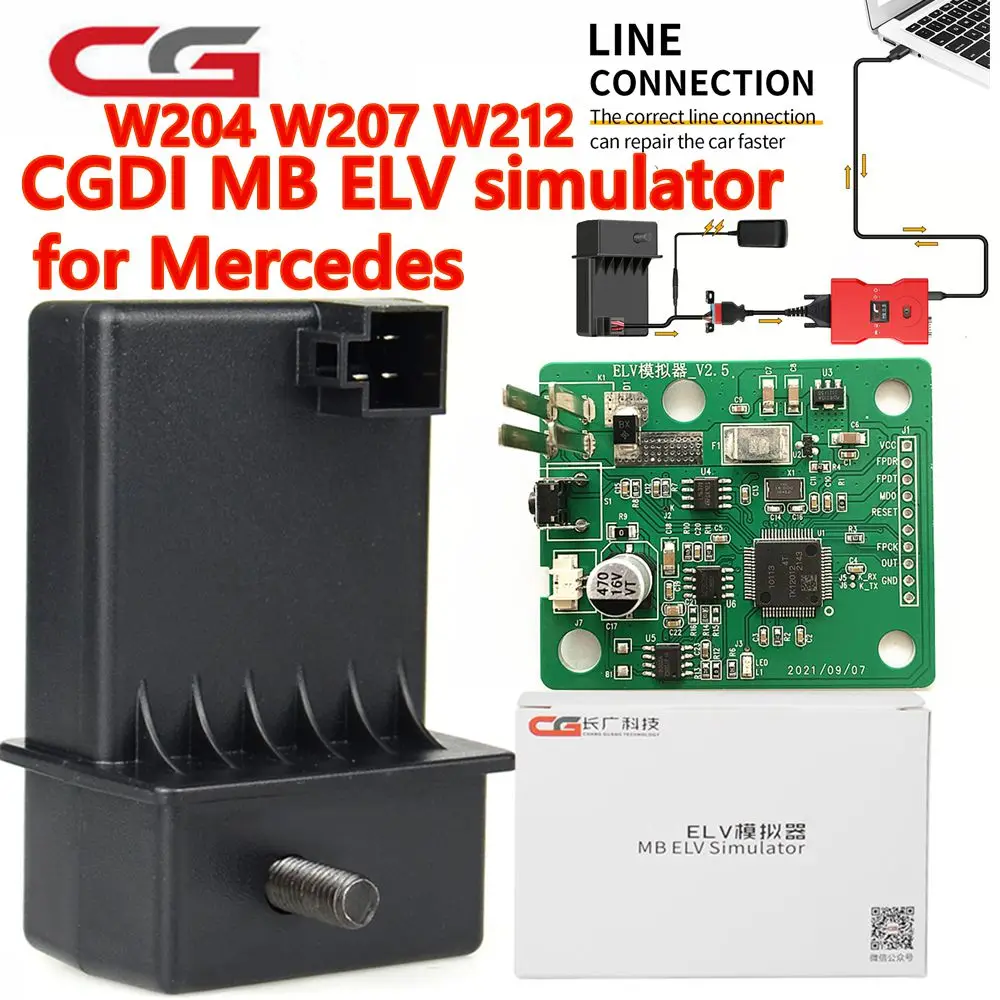 Émulateur/simulateur MB ESL ELV d'origine pour Mercedes, compatible avec le programmeur de clés VVDI MB BGA pour Benz W204 W207 W212, fonctionne avec le programmeur de clés CGDI Prog MB.