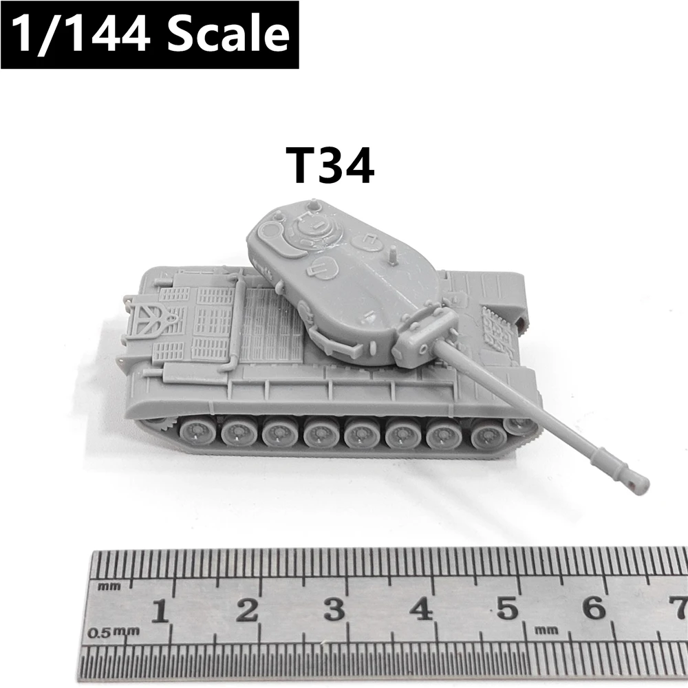 

WWII US Army T34 Heavy Tank,3D Printed,1/144 Scale Mini Tank Model,Resin,Paintable