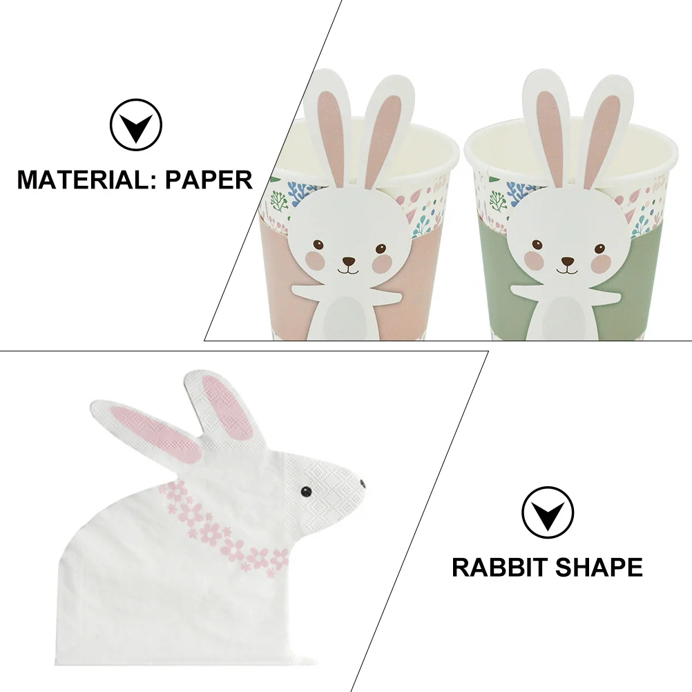 

Easter Rabbit Disposable Paper Tableware Set Thickened Cardboard Eco Friendly Party Supplies Child Cutlery Plates Durable