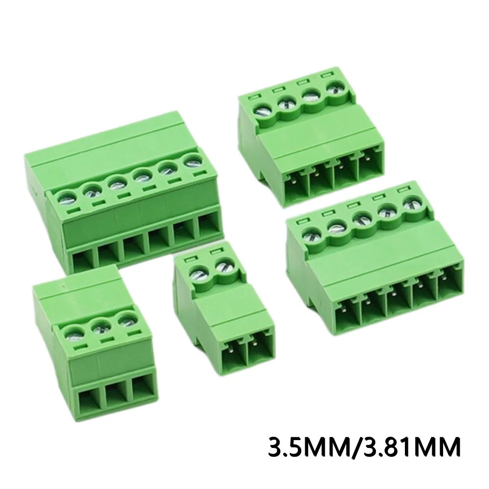 10 Uds 15EDGKP 3,81mm/3,5mm soldadura libre acoplamiento aéreo bloque de terminales enchufable enchufe hembra 2P 3P 4P-12P 3,5/3,81 paso