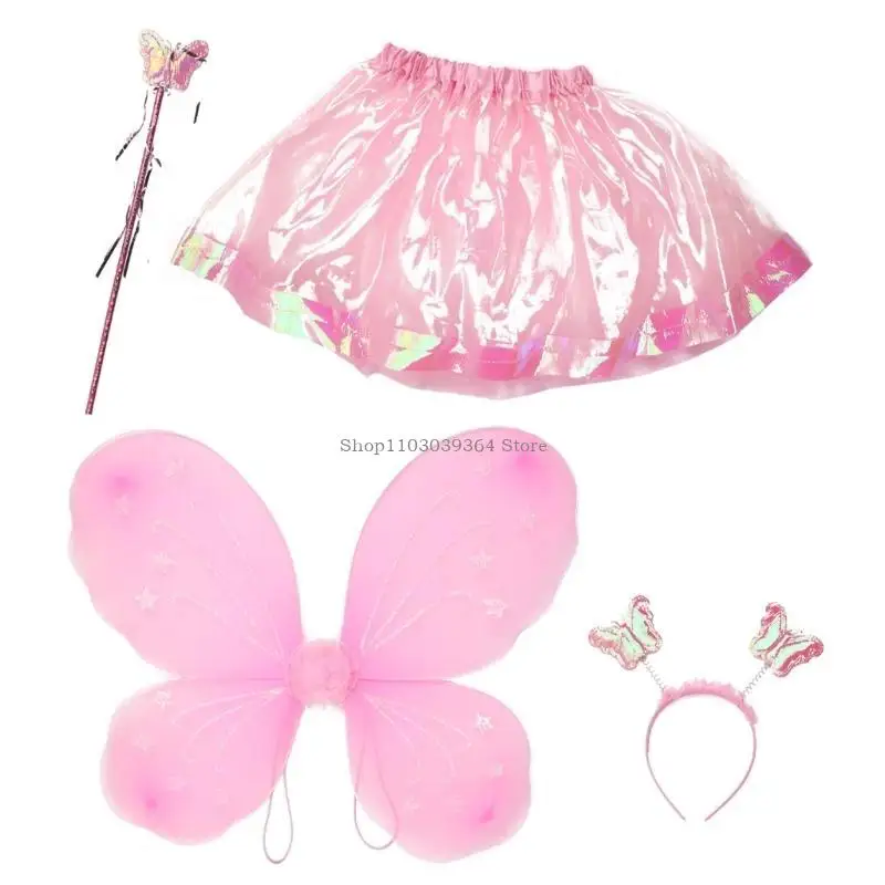 Buổi biểu diễn Fairy Wing Butterfly Wing Sparkling Angel Wing Dress Up Halloween Dress Up Cosplays Trang phục cho các cô gái Kid