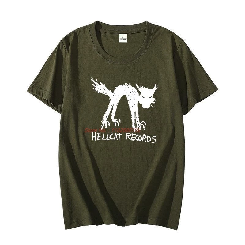 Men's Oversized T-Shirt Vinyl Records Seattle Record Store Music Cat Hellcat Graphic Cotton Short Sleeve Casual Tee