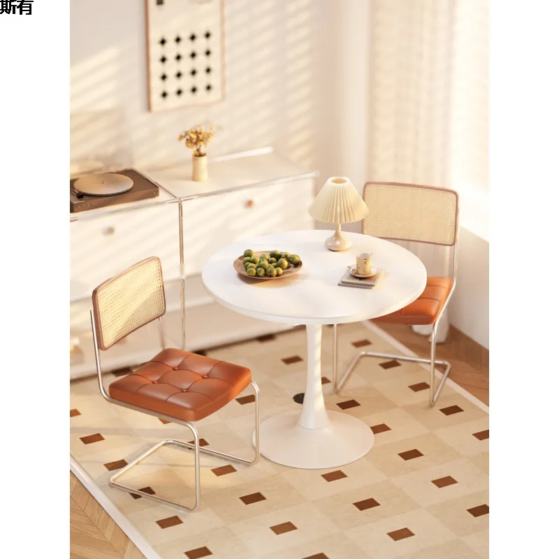 

Round Table Conference Table Simple Leisure Reception Table Coffee Shop Milk Tea Dining Table Tulip Small Yang