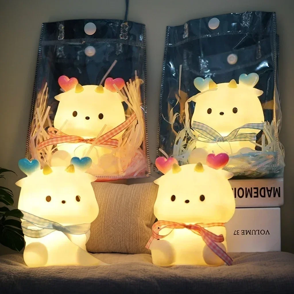 

1 шт. синий светодиодный ночник с мультяшным драконом — забавный прикроватный светильник для детей, друзей и праздничный подарок