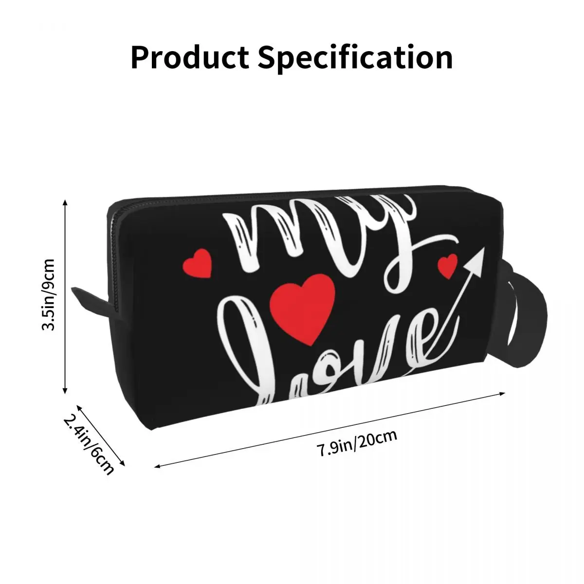 My Love You Are Always In My Heart Love You Makeup Bag Cosmetic Dopp Kit Toiletry Cosmetic Bag Women Beauty Travel Pencil Case