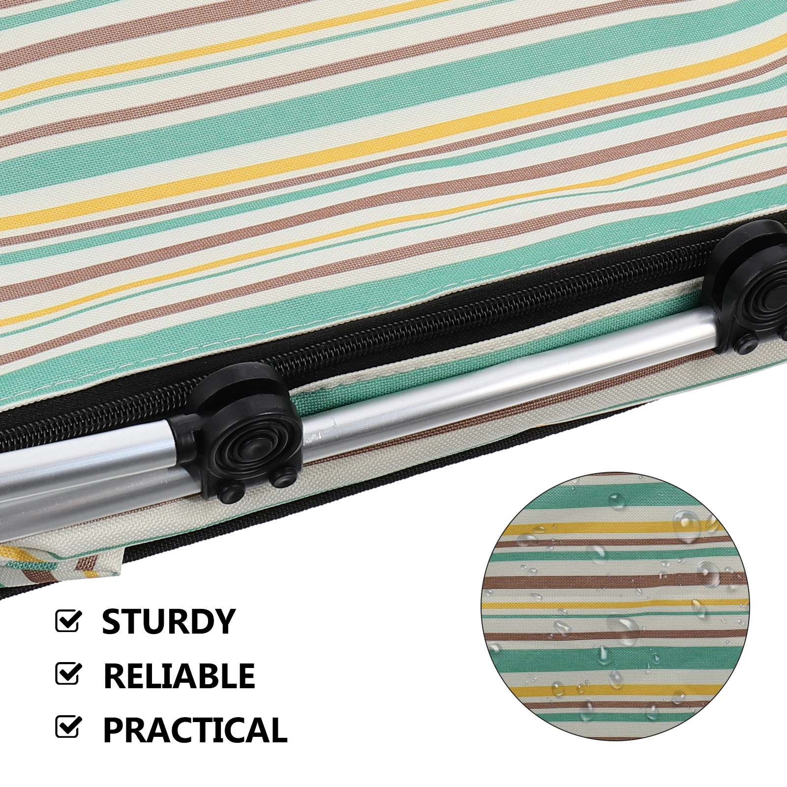 

Insulated Shopping Basket Oxford Cloth Picnic Tote Bag Yellow Stripe Food Travel Grocery Storage Basket Heat Retention Carry Bag