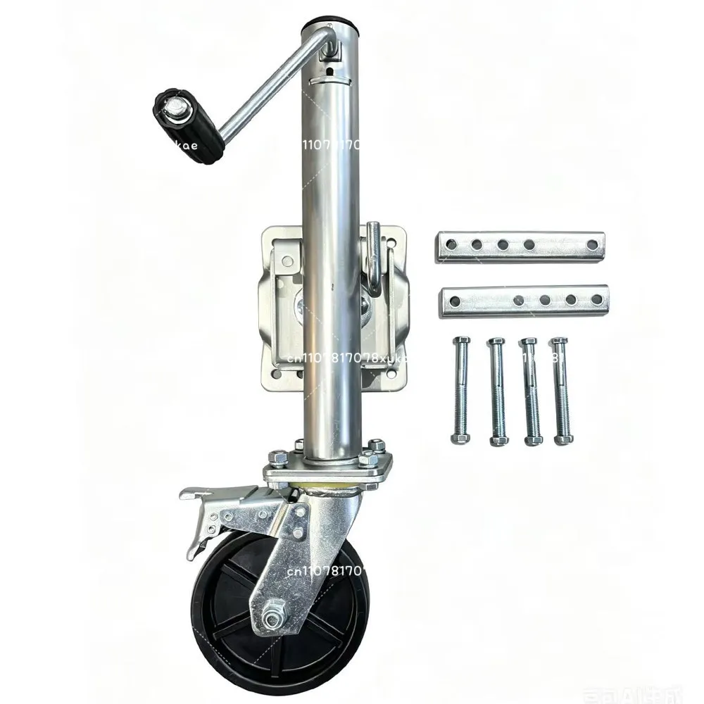 Solid Wheel Sidewind Round Swivel Trailer Jack With Bolt On Capacity  Jockey Wheel Boat RV Parts Accessories