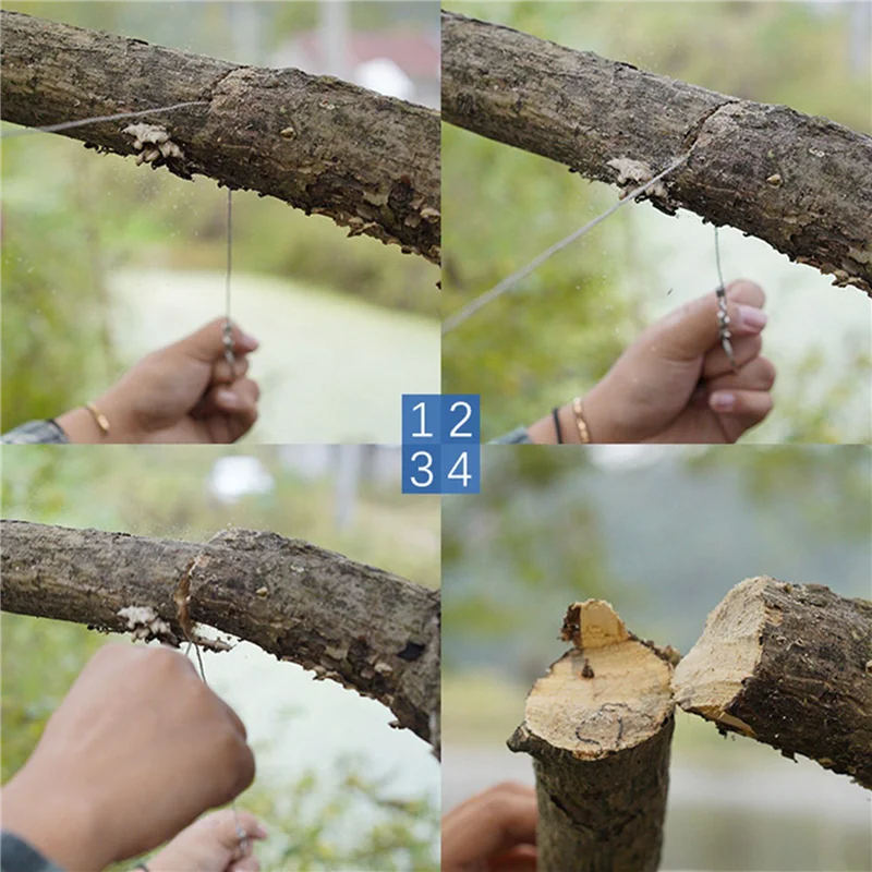 BHBD-2X Mini Stainless Steel Wire Saw,Pocket Chainsaw,Portable Camping Saw Wire Saw,Wire Hand Saw Field Saw Wire 10M