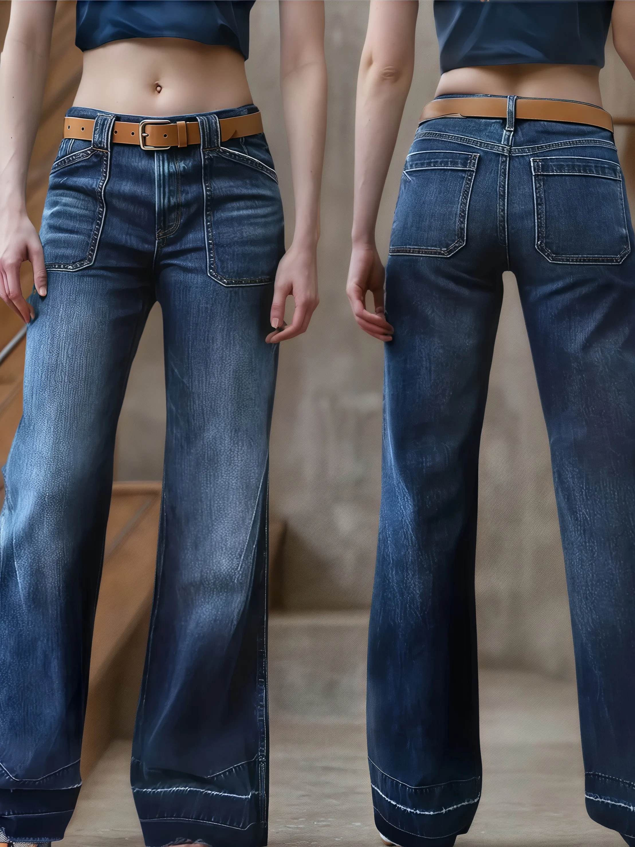 

Новые джинсы 2025 года, повседневная уличная мода, дизайн передних и задних карманов, свободные широкие женские джинсы