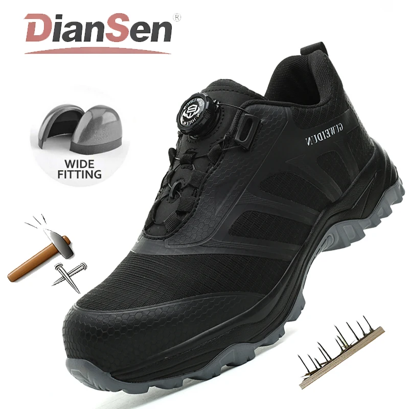 

Неразрушимая обувь, мужские рабочие защитные ботинки, легкие дышащие кроссовки со стальным носком, рабочая обувь с поворотной кнопкой