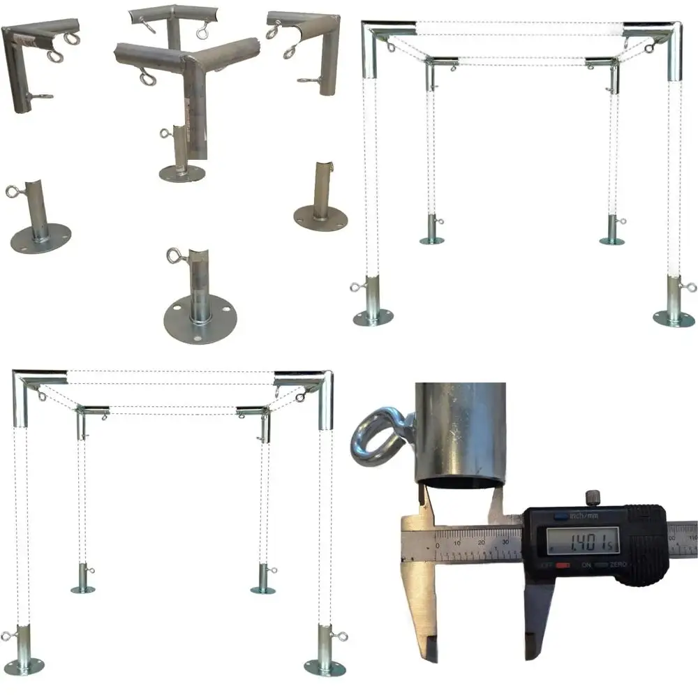 

Павильон-шатер с квадратной крышей на 4 опорах и каркасом из труб EMT 1-3/8 (выберите размер)