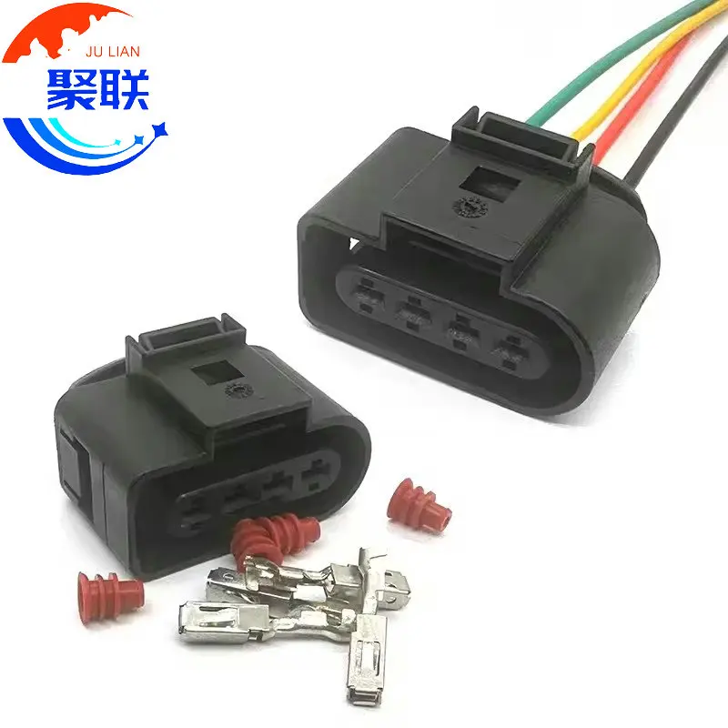 1Set 4Pin 8K0 973 724 Automotive Cylinder Pipe Female Connector Ignition Coil Plug 8K0973724 for VW Audi Golf Passat Bora Motor