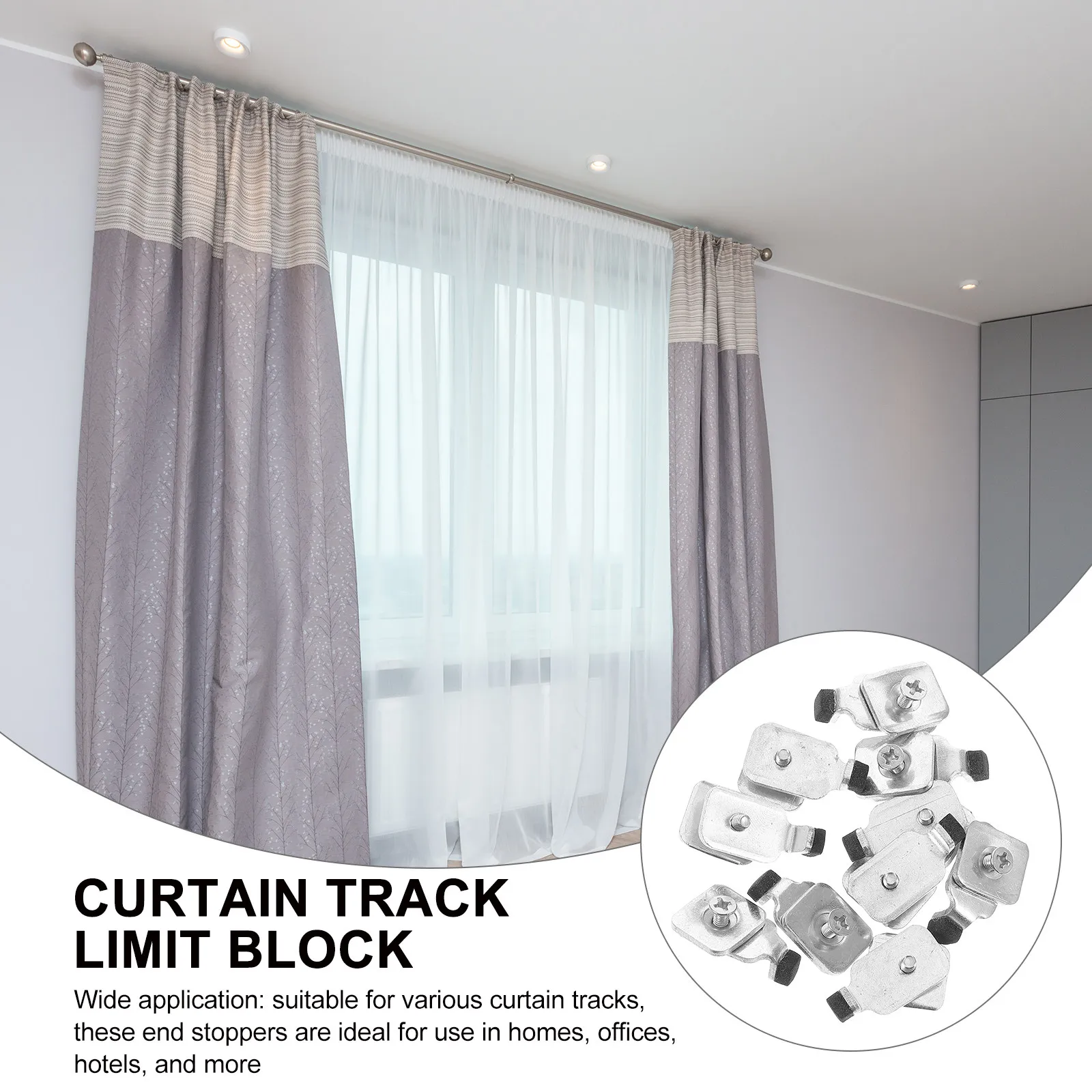10 Pcs Curtain Replacing Ends System Stop Supply Curtains Rail Stopper Rod Stops Track Accessories