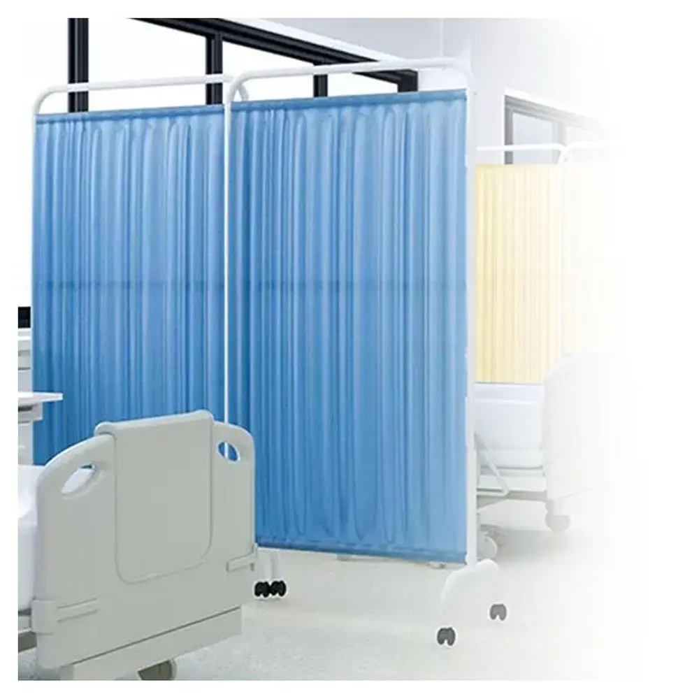

5-Panel Folding Rolling Privacy Screen, 6ft Tall with Wheels, for Clinic, Salon, Office (Blue)