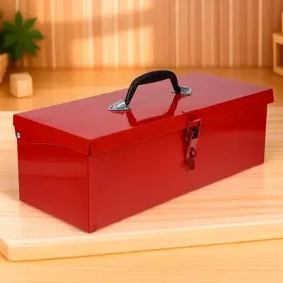 

1pc Portable Iron Heavy Duty Waterproof Storage Container For Tools Portable Tool Box Household Tool Kit Small Metal Case