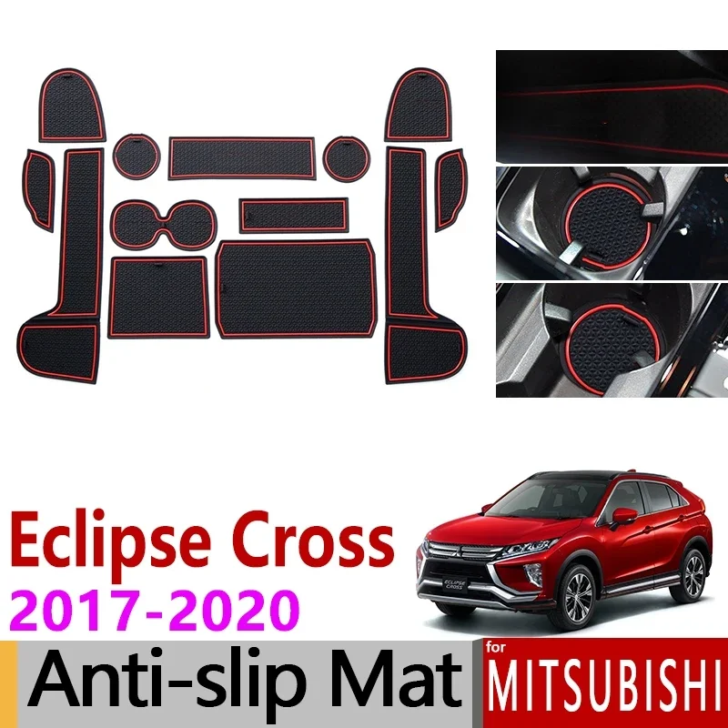 

Anti-Slip Gate Slot Mat Coaster for Mitsubishi Eclipse Cross 2017 2018 2019 2020 Cup Holders Pads Accessories 13pcs Red White