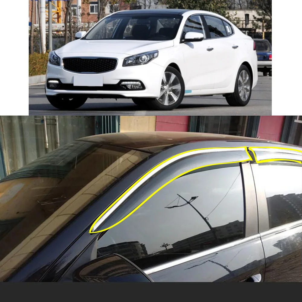 

Car Sticker Plastic Window Glass Wind Visor Rain/Sun Guard Vent For KIA K4 2014-2015 2016 2017 2018 2019-2020 2021