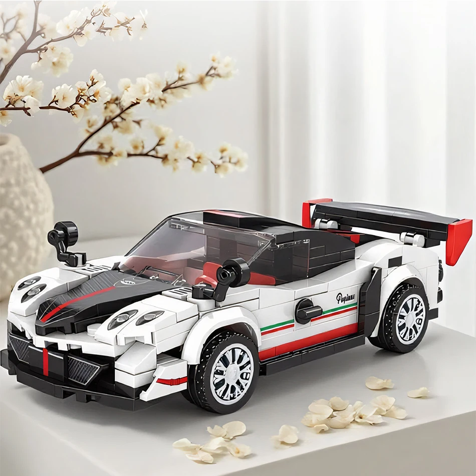 

Retro Classic Car Model Building Blocks with Display Stand DIY Assembled Collectible Toy Racing Vehicle For Boy Birthday Gifts
