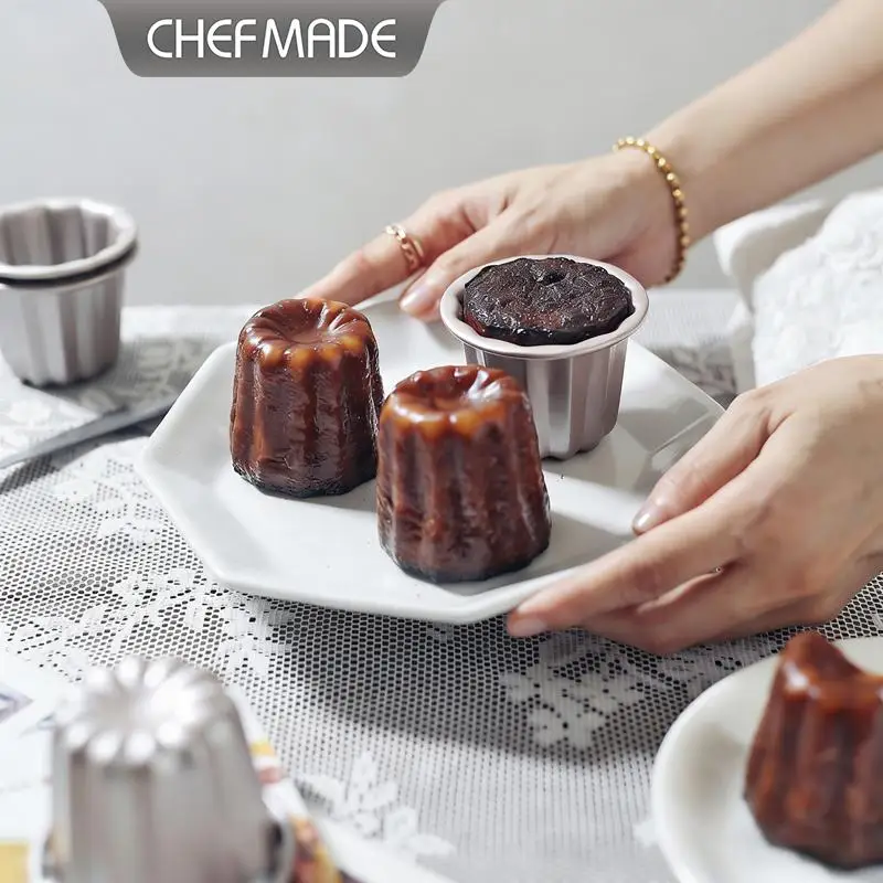 CHEFMADE Canelé Mold Non-stick Single Baking Mould Oven Safe Home Dessert Bread Bakery Tray