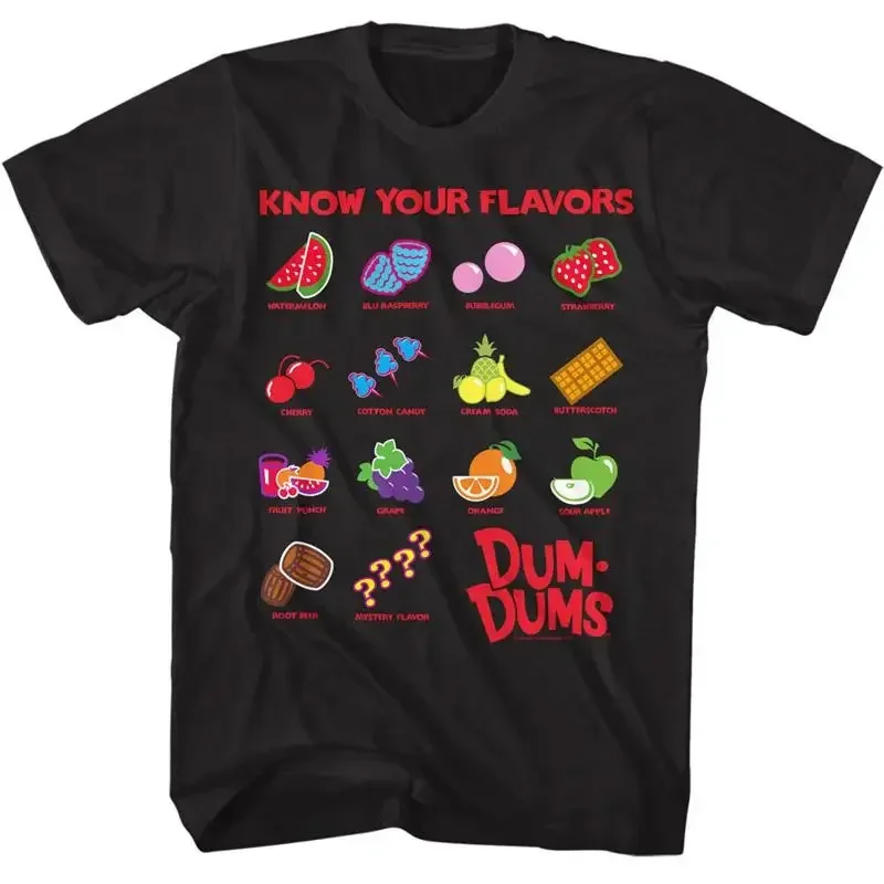 Dum Dums Candy Suckers Original Pops Know Your Flavors Chart Men's T Shirt