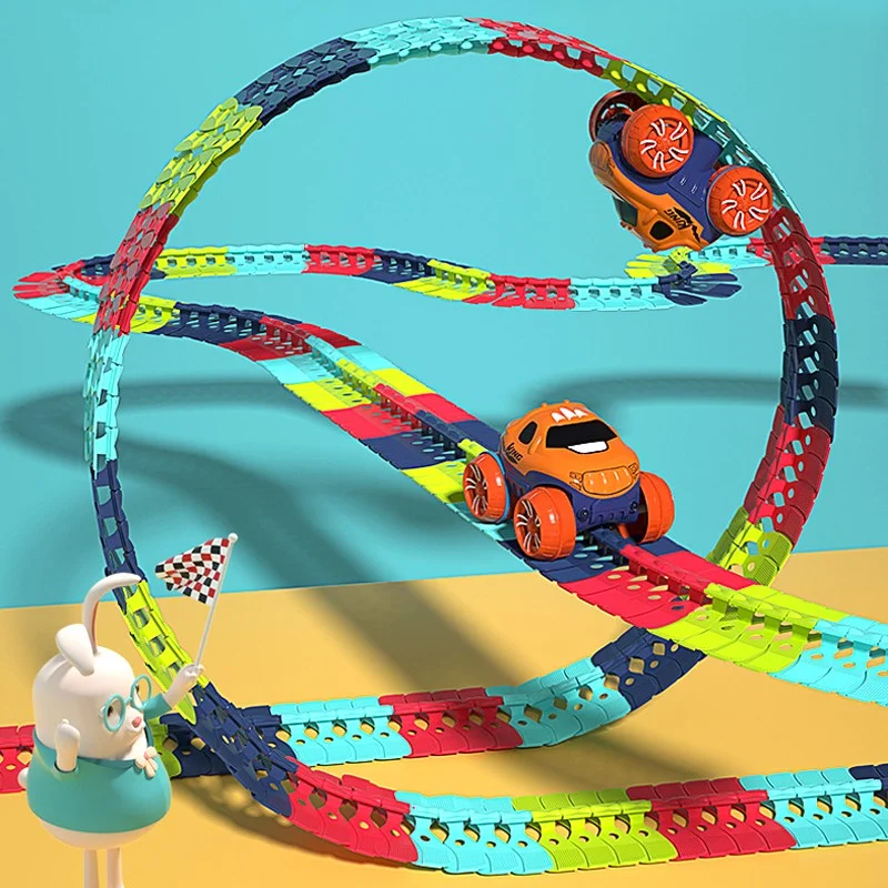 ANTI GRAVITY CAR TRACK Zero Gravity Flexible Railcar Set Variable Flexible Anti-Gravity Assembly Montessori Railcar Toys