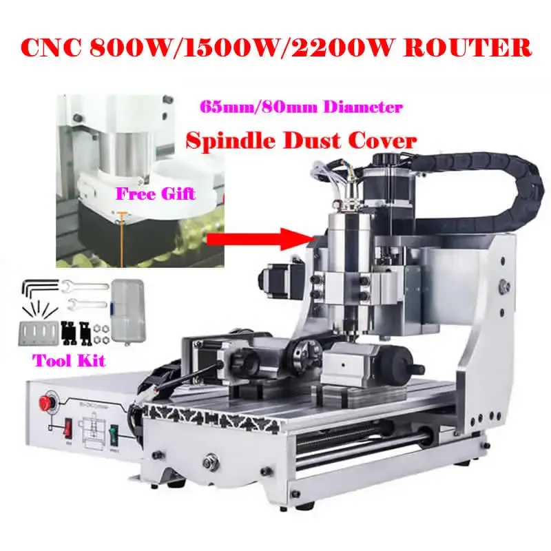 CNC 3020 2200W USB 4 축 조각 밀링 머신, 금속 목재 조각 기계 키트, 볼 스크류 목공 라우터, 알루미늄